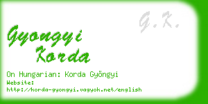 gyongyi korda business card