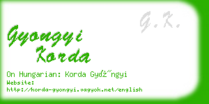 gyongyi korda business card